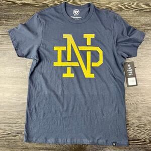 Notre Dame Fighting Irish '47 Brand T-Shirt Sz Medium Blue and Gold 100% Cotton